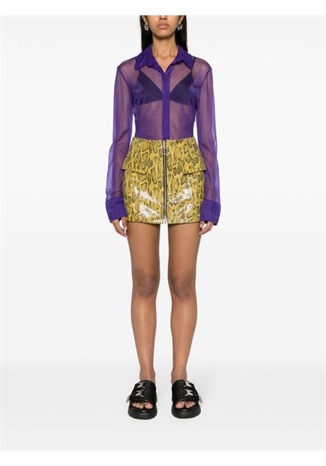 Purple Elton semi-sheer blouse - women THE ATTICO | 241WCH21PA49035